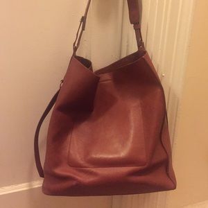 All Saints Paradise North/South Tote in cognac
